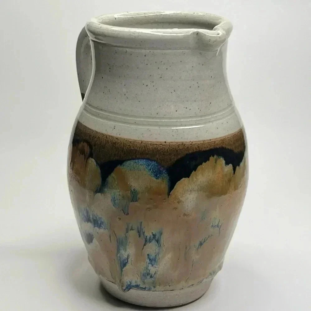 Cramer Pottery Studio Ceramics Glazed Large Pitcher 10"" Hand Crafted - Picture 2 of 6